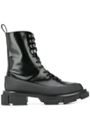 Both 'gao' Leather Combat Boots In Black