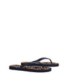 Tory Burch Printed Thin Flip Flops In Tory Navy / Multi Color