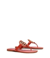 TORY BURCH MILLER METAL-LOGO SANDALS, LEATHER,192485232561