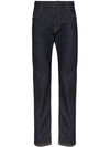 Fendi Schmale Jeans Mit Logo-tasche In Blue