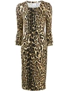 BURBERRY LEOPARD PRINT FITTED DRESS