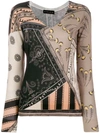 ETRO MIXED PRINT KNITTED JUMPER