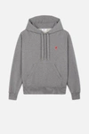 Ami Alexandre Mattiussi Hoddie Sweatshirt With Red Ami De Coeur Patch In Grey