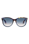 Rag & Bone 54mm Round Cat Eye Sunglasses In Blue Havana