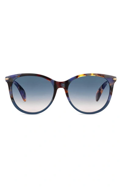 Rag & Bone 54mm Round Cat Eye Sunglasses In Blue Havana