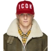 DSQUARED2 DSQUARED2 RED AND WHITE ICON BASEBALL CAP