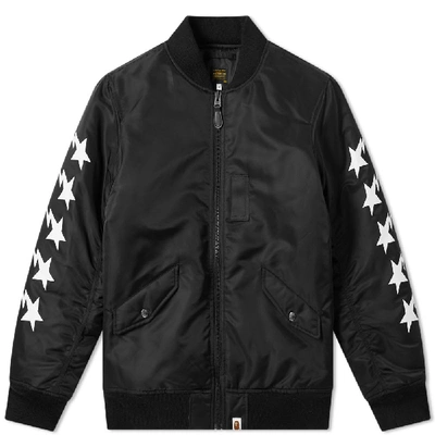 A Bathing Ape Bapesta Bomber Jacket In Black ModeSens
