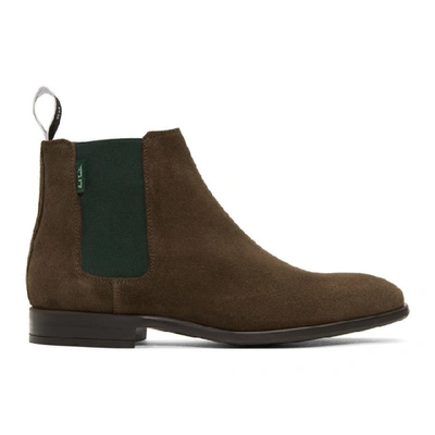 Ps By Paul Smith Brown Suede Gerald Chelsea Boots