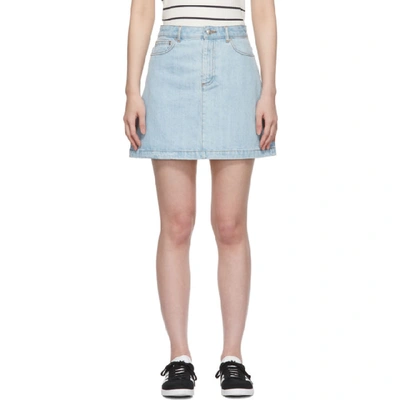 Apc Fanny Denim Mini Skirt In Blue