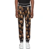 Dolce & Gabbana Dolce And Gabbana Black And Gold Heart Crest Lounge Pants In Hngg7 Black