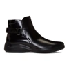 PRADA Black Brushed Leather Ankle Boots