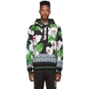 DOLCE & GABBANA DOLCE AND GABBANA BLACK AND MULTICOLOR ORCHID PRINT HOODIE