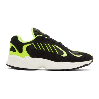 Adidas Originals Trainers In Fluo Suede And Net With Rubber Sole In Black