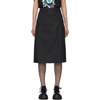 PRADA BLACK NYLON LOGO STRAIGHT SKIRT