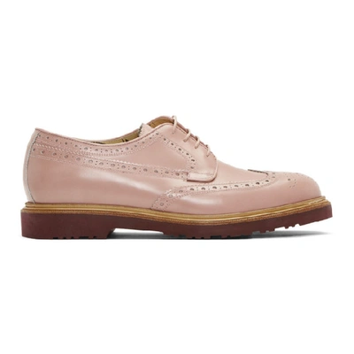 Paul Smith Crispin Leather Wingtip Brogues In Pink
