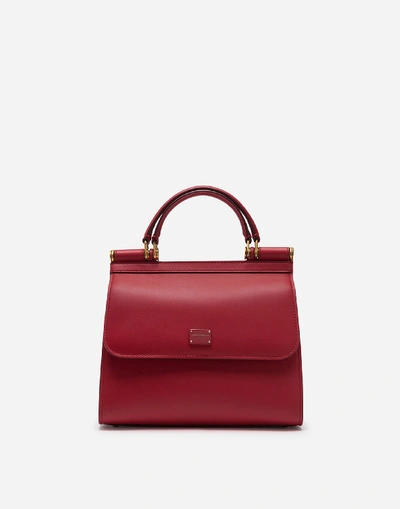 Dolce & Gabbana Sicily Bag 58 Small In Calf Leather In Red
