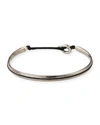 M COHEN MEN'S SLIM OVAL CUFF BRACELET, BLACK,PROD146370030