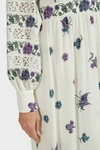 ANDREW GN Lace-Trimmed Floral Maxi Dress