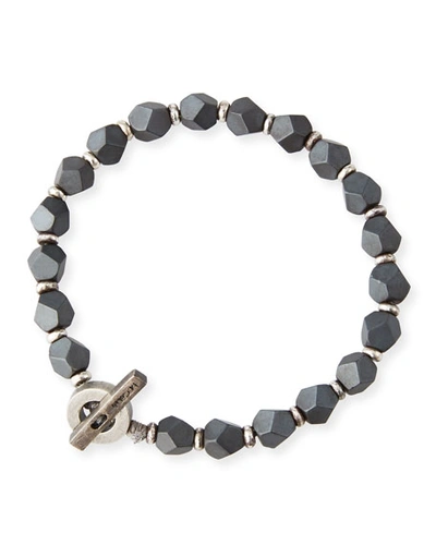 M Cohen Men's Hematite Axiom Bracelet, Gray