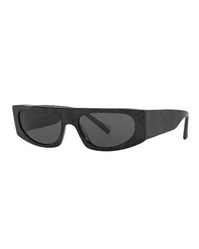 Alain Mikli Acetate Rectangle Sunglasses In Black
