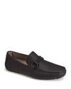Ferragamo Front 4 Leather Loafers In Black