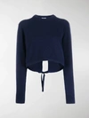 CHLOÉ BACK TIE CROPPED JUMPER,14140865