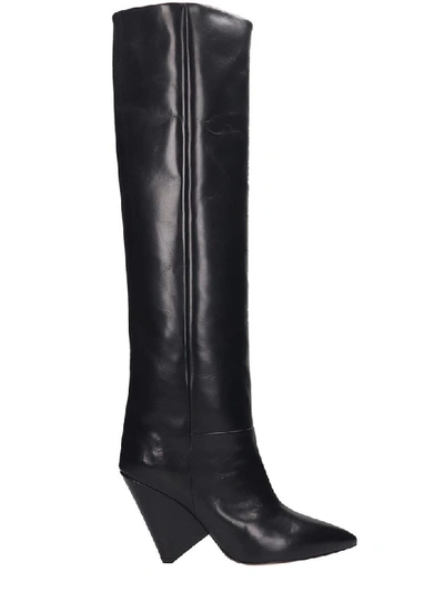 Isabel Marant Lokyo High Heels Boots In Black Leather