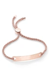 Monica Vinader Engravable Havana Mini Friendship Bracelet In Rose Gold/ Rose