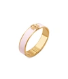 Tory Burch Kira Enameled Raised-logo Hinged Bracelet In Ballet Pink / Tory Gold
