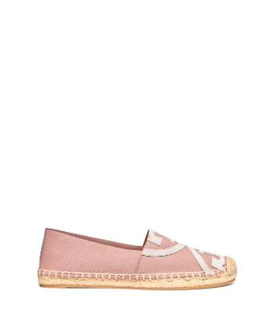 Tory Burch Poppy Canvas & Patent Espadrilles In Shell Pink / New Ivory