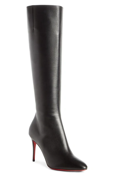 Christian Louboutin Kate Botta 85 Leather Knee-high Boots In Black