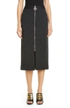 GIVENCHY ZIP FRONT MELANGE WOOL JERSEY SKIRT,BW40A030DM
