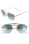 RAY BAN 52MM AVIATOR SUNGLASSES - GOLD/ BLUE GRADIENT,RB3648M52-Y