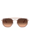 Ray Ban 52mm Aviator Sunglasses In Copper/ Copper Gradient