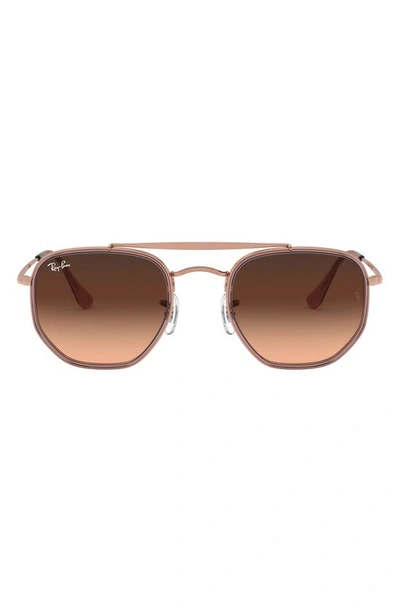 Ray Ban 52mm Aviator Sunglasses In Copper/ Copper Gradient