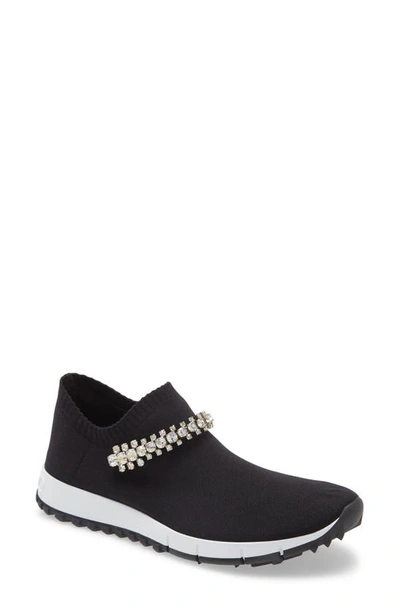 JIMMY CHOO VERONA CRYSTAL EMBELLISHED KNIT SNEAKER,J000112146