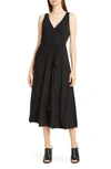 CLUB MONACO SLEEVELESS WRAP MIDI DRESS,295704481002