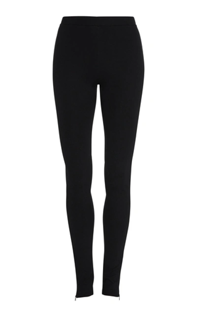 Totême High-rise Ribbed-trim Stretch-knit Leggings In Black