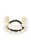 LELET NY GOLD-PLATED FAUX PEARL HAIR TIE,734533