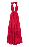 Alexis Tressa Fit-and-flare Plisse Gown In Red