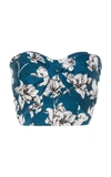 Amur Ona Floral-patterned Crepe De Chine Strapless Top