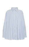 RED VALENTINO PLEATED BUTTON DOWN SHIRT,763177