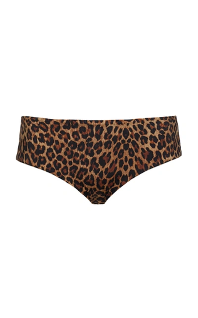 Anemone Leopard-print Boy Shorts Bikini Bottom