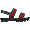 Gucci Sam Webbing And Leather Sandals In Black