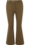 PROENZA SCHOULER CROPPED COTTON-BLEND TWILL FLARED PANTS