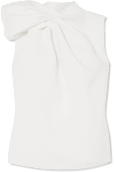 Maticevski Deadly Asymmetric Gathered Cady Blouse In White