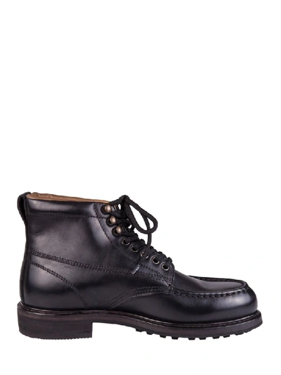 Tom Ford Cromwell Burnished-leather Hiking Boots In Black