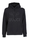 Gucci Black Tennis Club Hoodie In Nero