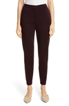 St John Milano Knit Slim Ankle Pants With Pockets In Raisin