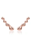 Monica Vinader Nura Teardrop Climber 18ct Rose Gold-plated Vermeil Sterling Silver Earrings In Rose Gold